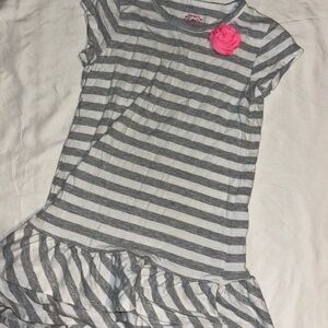 Carter's Gray and Pink Striped Kids Dress